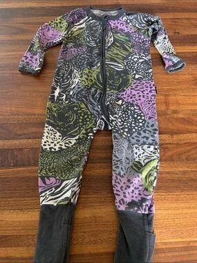 Bonds Baby Zip Wondersuit Jungle Cat Camo One-Piece Footie 12-18M - VGUC